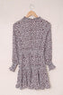 V Neck Long Sleeve Tie Waist Mini Dress